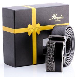 Amedeo Exclusive Silver Textured Automatic Ratchet Belt – No Holes needed Perfec